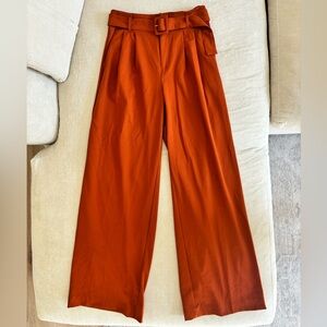 a new day Wide-Leg Belted Trousers in Rust Orange